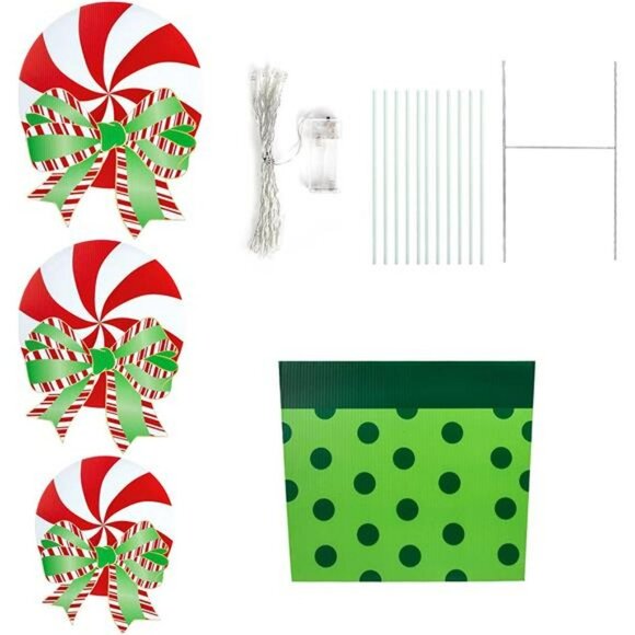 Christmas Yard Signs, 57 ″ Giant Candy Christmas Decorations with LED Lights - Picture 2 of 6